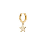 Single earring with hoop and little star Summer Mania - White - Sodini Bijoux