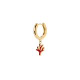 Mono orecchino con cerchio e corallo Summer Mania - Rosso - Sodini Bijoux