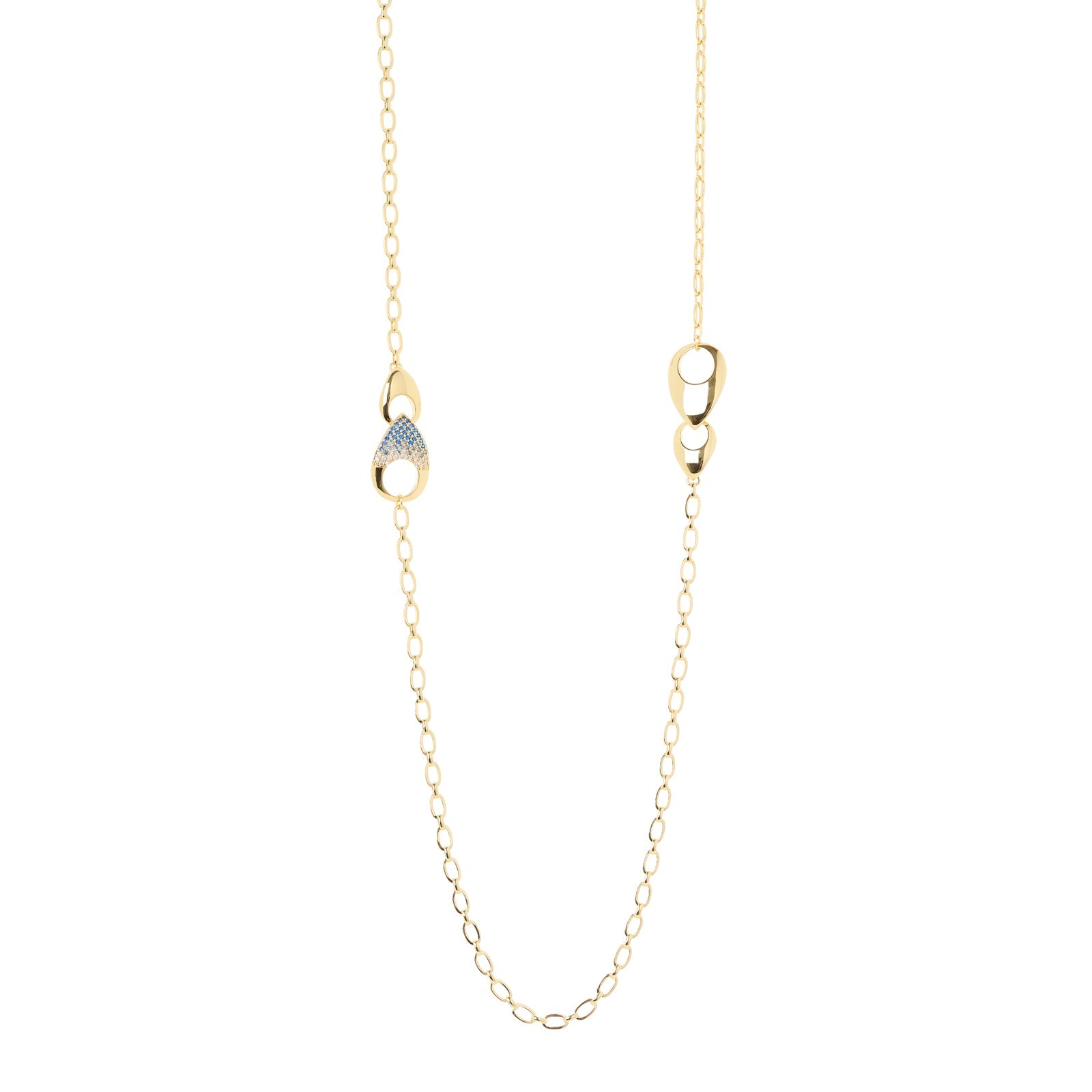 Collana lunga maglie lunghe e gocce Deva - Oro - Sodini Bijoux