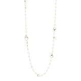Collana lunga anelli e gocce Deva - Argento - Sodini Bijoux