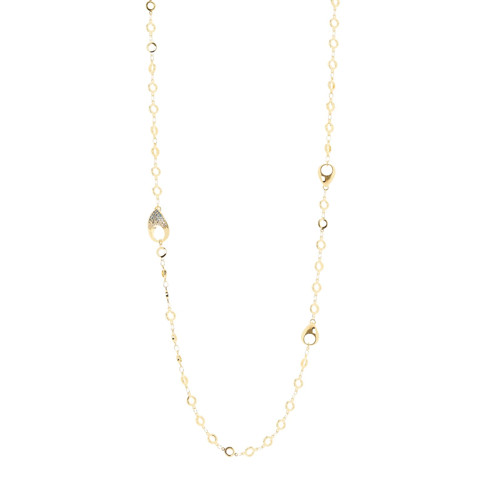 Collana lunga anelli e gocce Deva - Oro - Sodini Bijoux