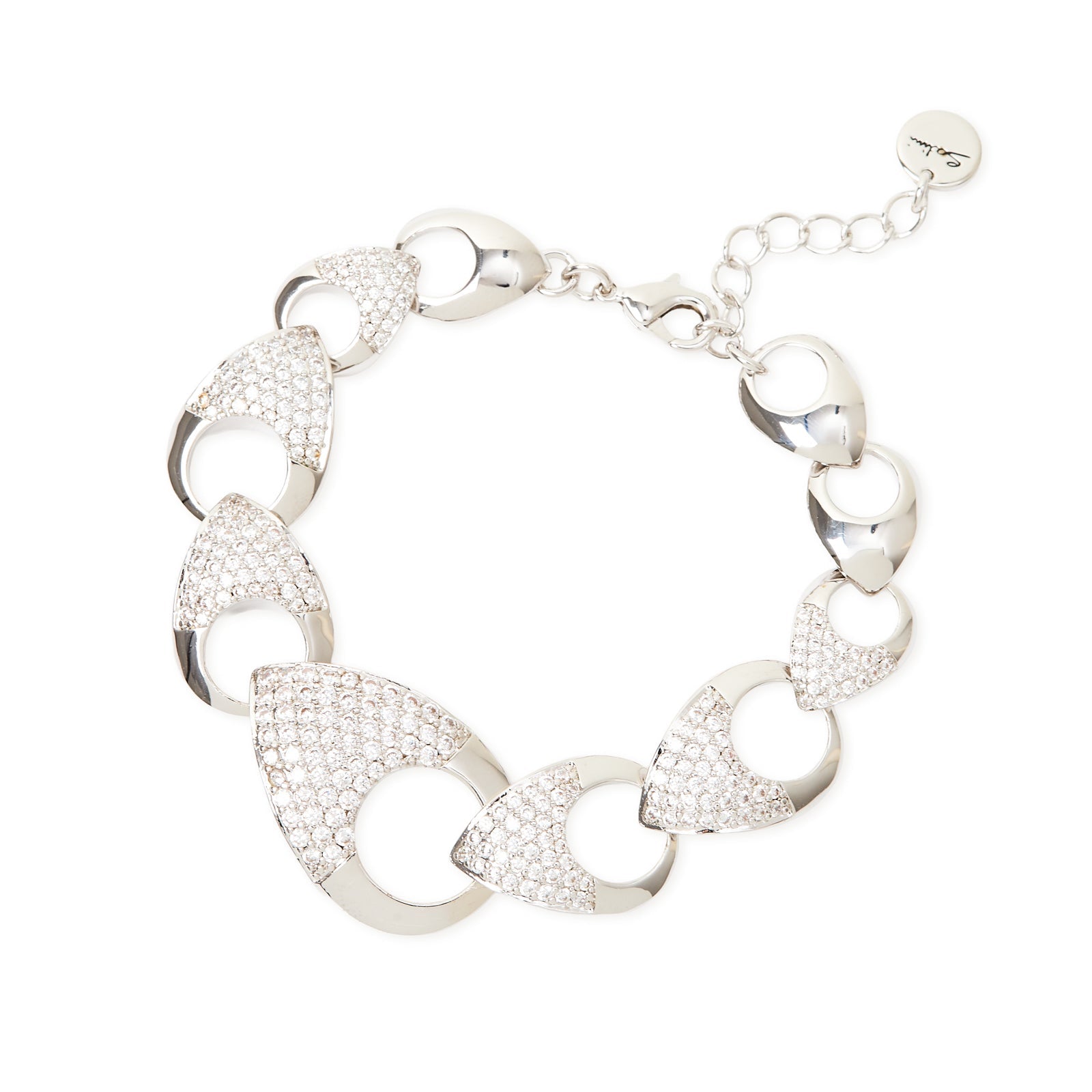 Bracciale gocce cave e pavè Deva - Argento - Sodini Bijoux