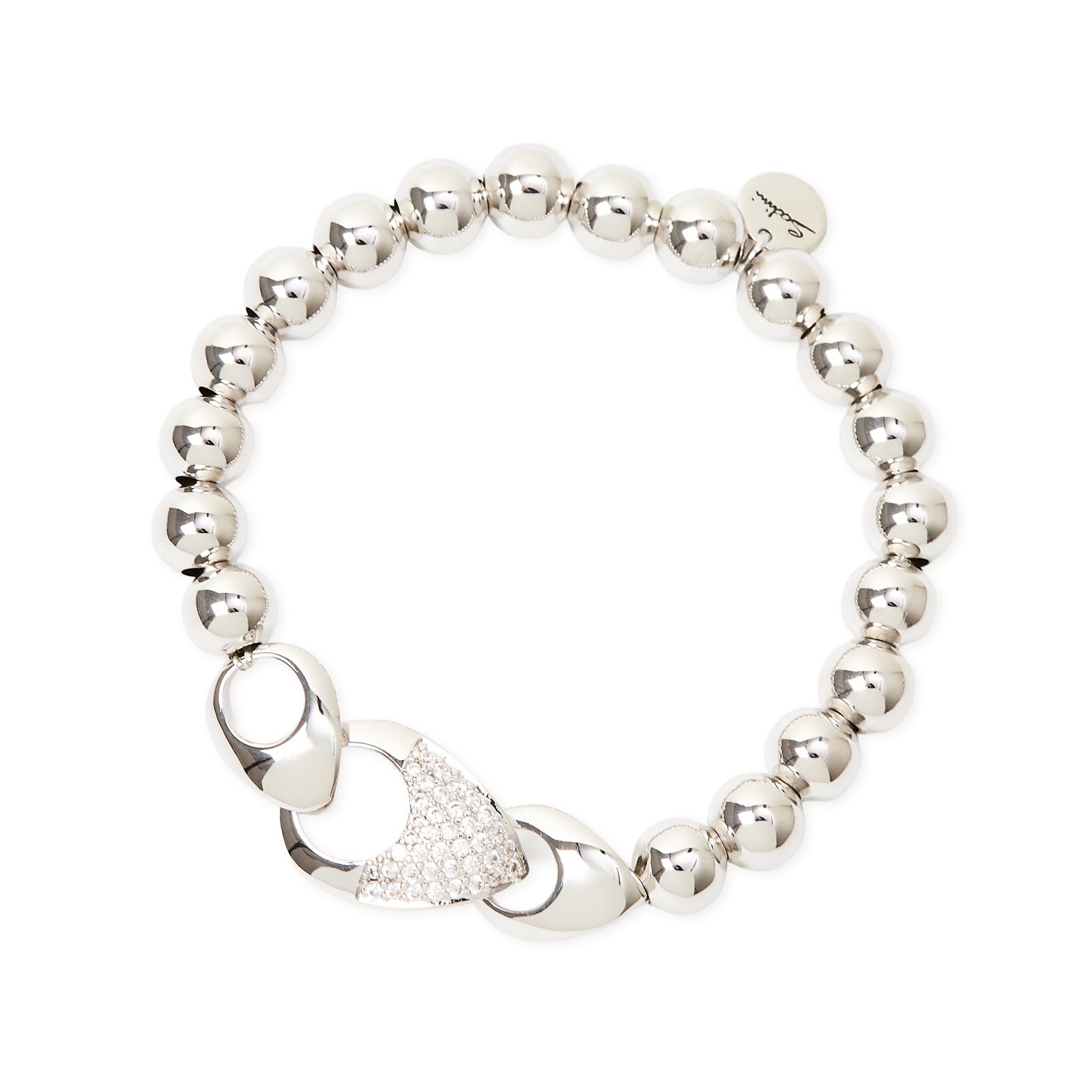 Bracciale elastico sfere tre gocce pavè Deva - Argento - Sodini Bijoux