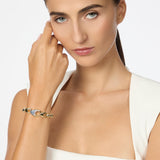 Bracciale elastico sfere tre gocce pavè Deva - Oro - Sodini Bijoux