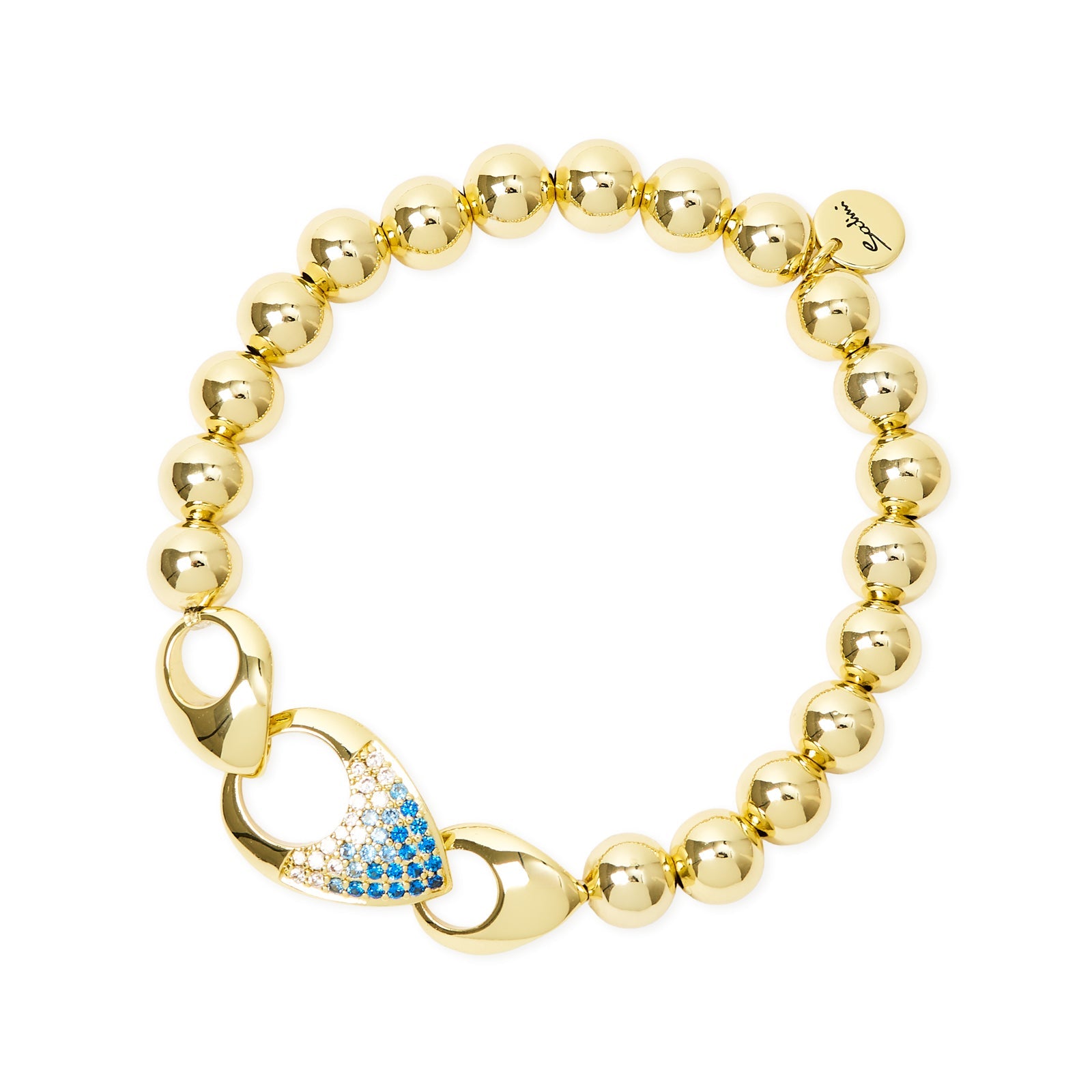 Bracciale elastico sfere tre gocce pavè Deva - Oro - Sodini Bijoux