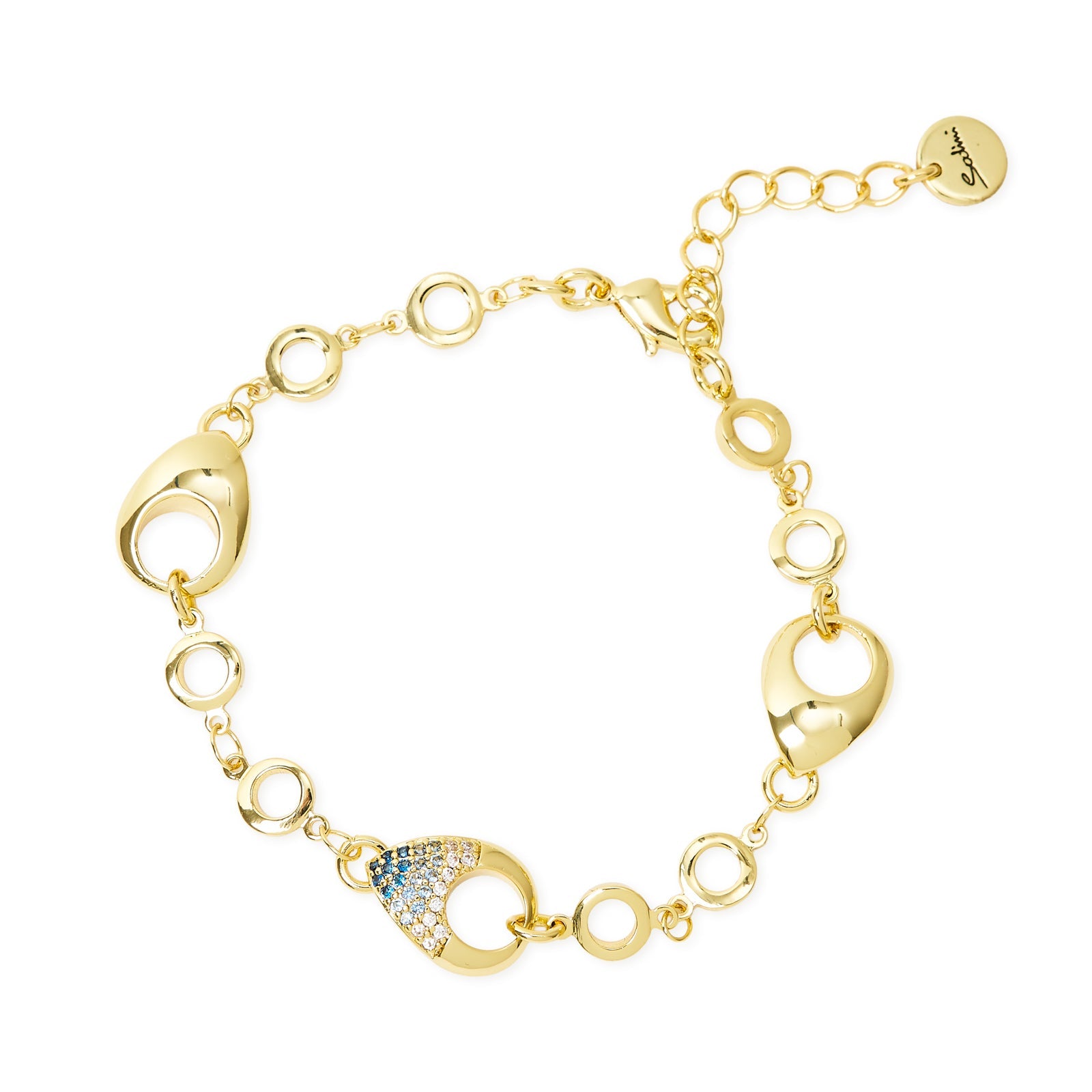 Bracciale anelli incatenati tre gocce Deva - Oro - Sodini Bijoux