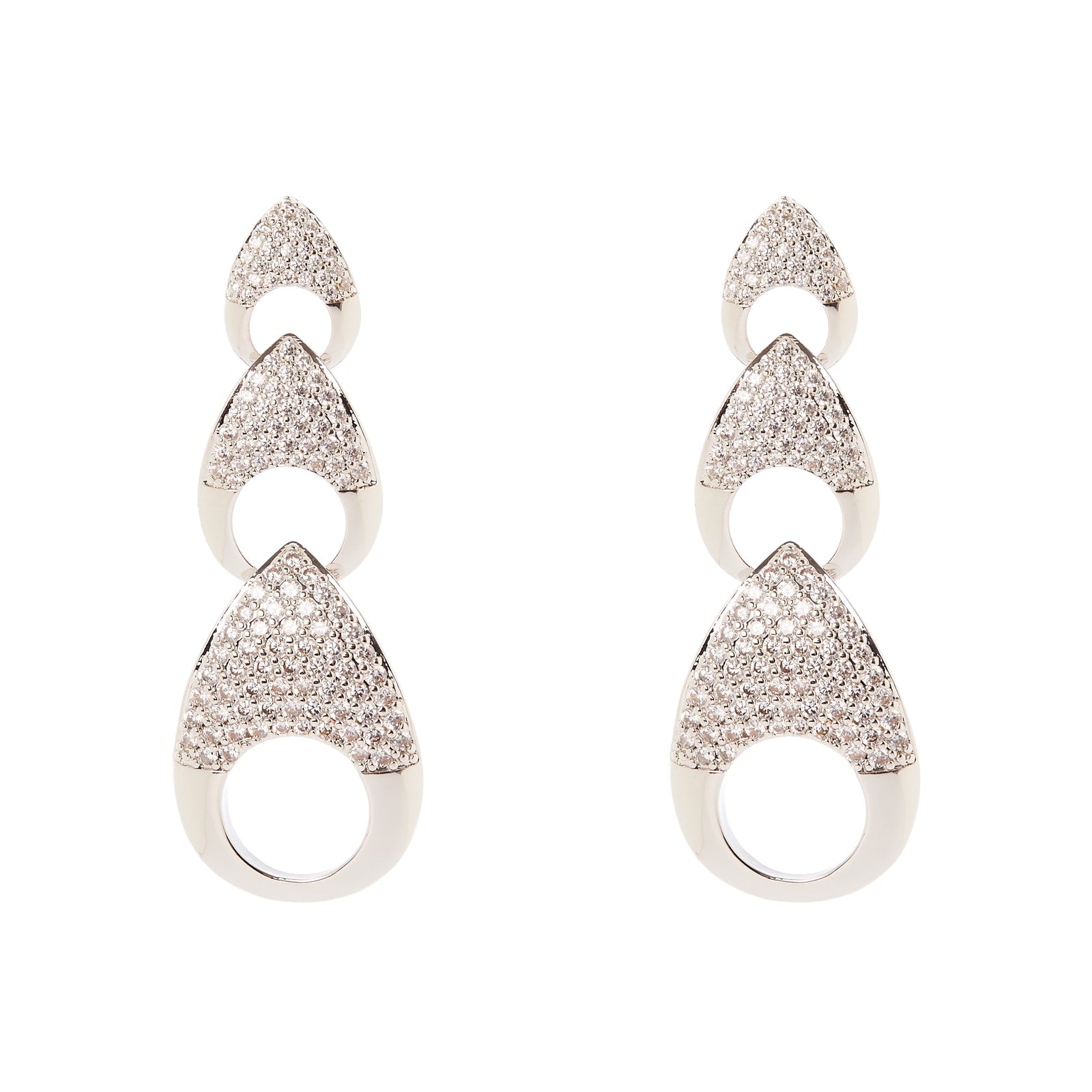 Orecchini tre gocce pavè Deva - Argento - Sodini Bijoux