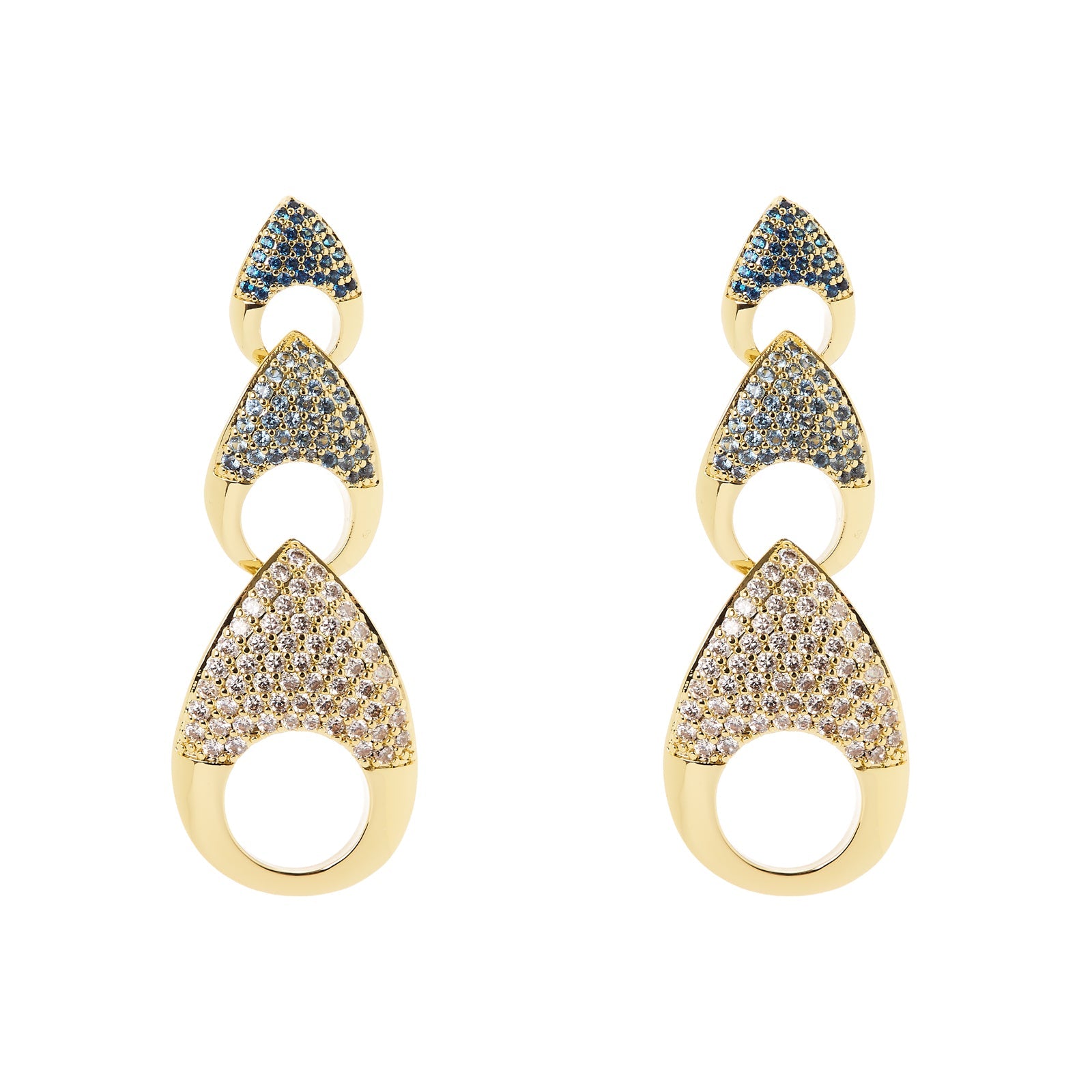 Orecchini tre gocce pavè Deva - Oro - Sodini Bijoux