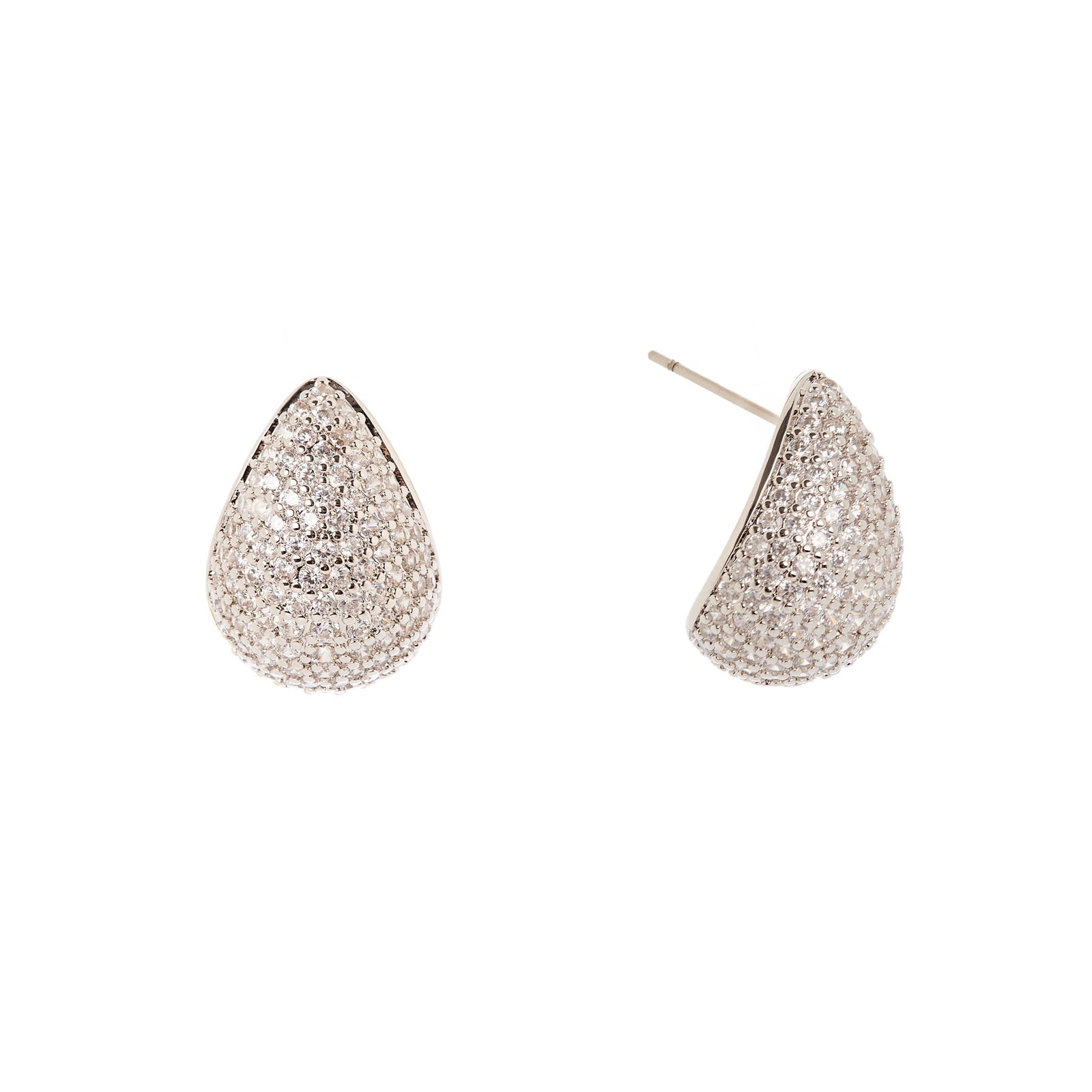 Orecchini goccia pavè Deva - Argento - Sodini Bijoux