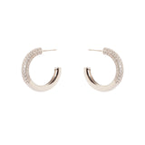 Orecchini cerchio tubolare pavè Deva - Argento - Sodini Bijoux