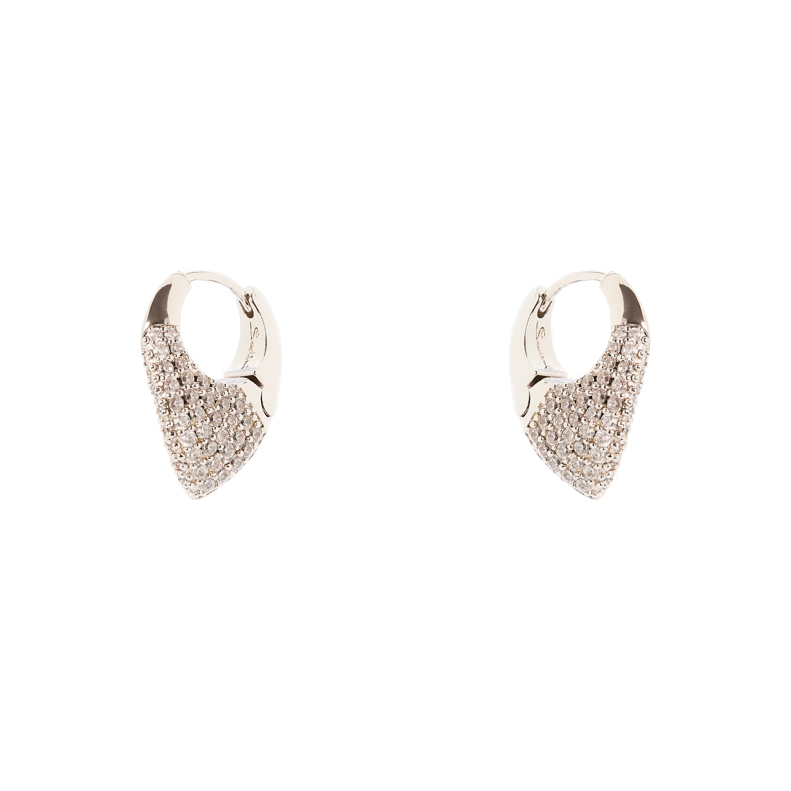 Orecchini cerchio goccia pavè Deva - Argento - Sodini Bijoux