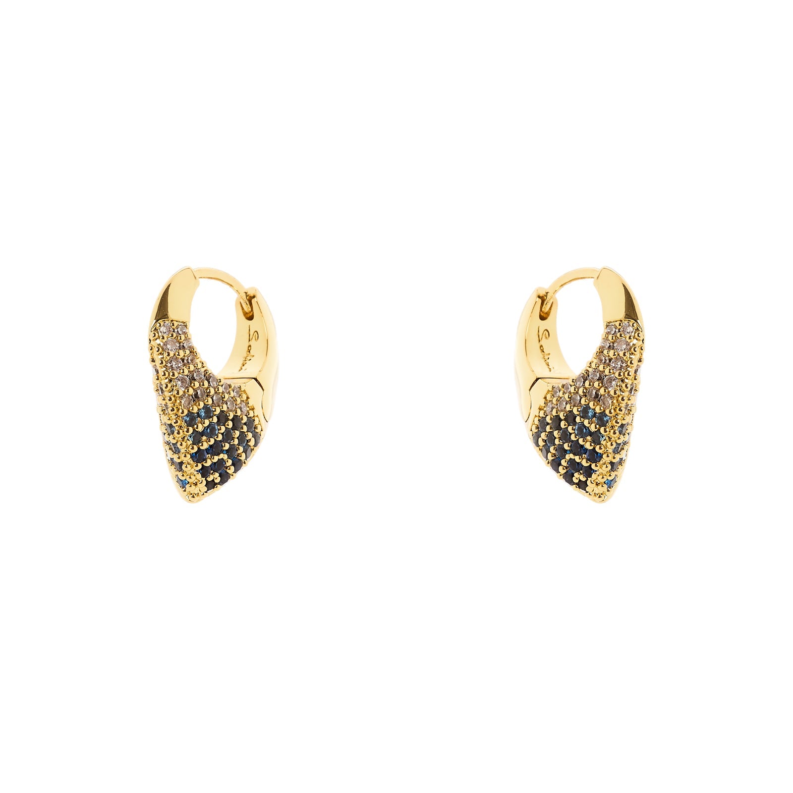 Orecchini cerchio goccia pavè Deva - Oro - Sodini Bijoux