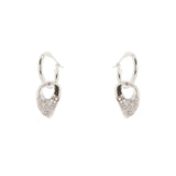 Orecchini cerchio goccia pavè pendente Deva - Argento - Sodini Bijoux