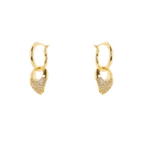 Orecchini cerchio goccia pavè pendente Deva - Oro - Sodini Bijoux