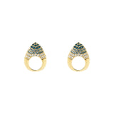 Piccoli orecchini goccia cava pavè  Deva - Oro - Sodini Bijoux