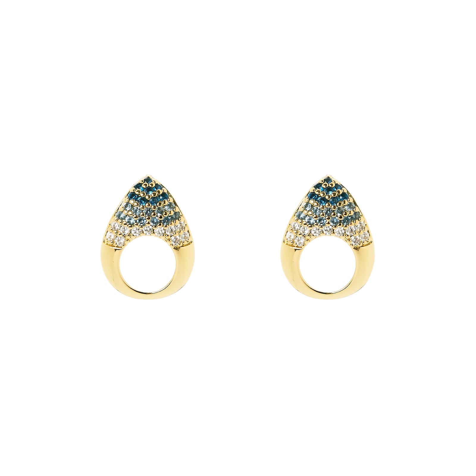 Piccoli orecchini goccia cava pavè  Deva - Oro - Sodini Bijoux