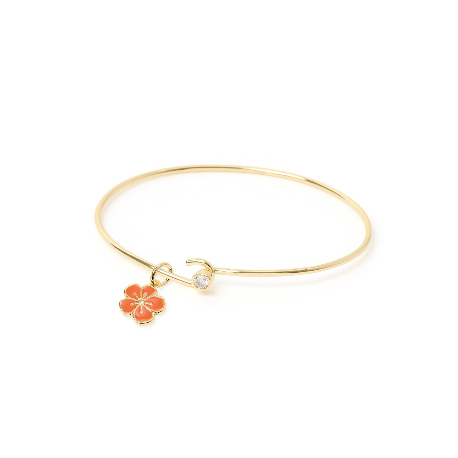 Bracciale rigido Summer Mania con charm fiorellino - Arancio - Sodini Bijoux