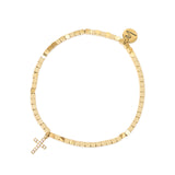 Bracciale elastico cubetti croce Holy - Oro - Sodini Bijoux