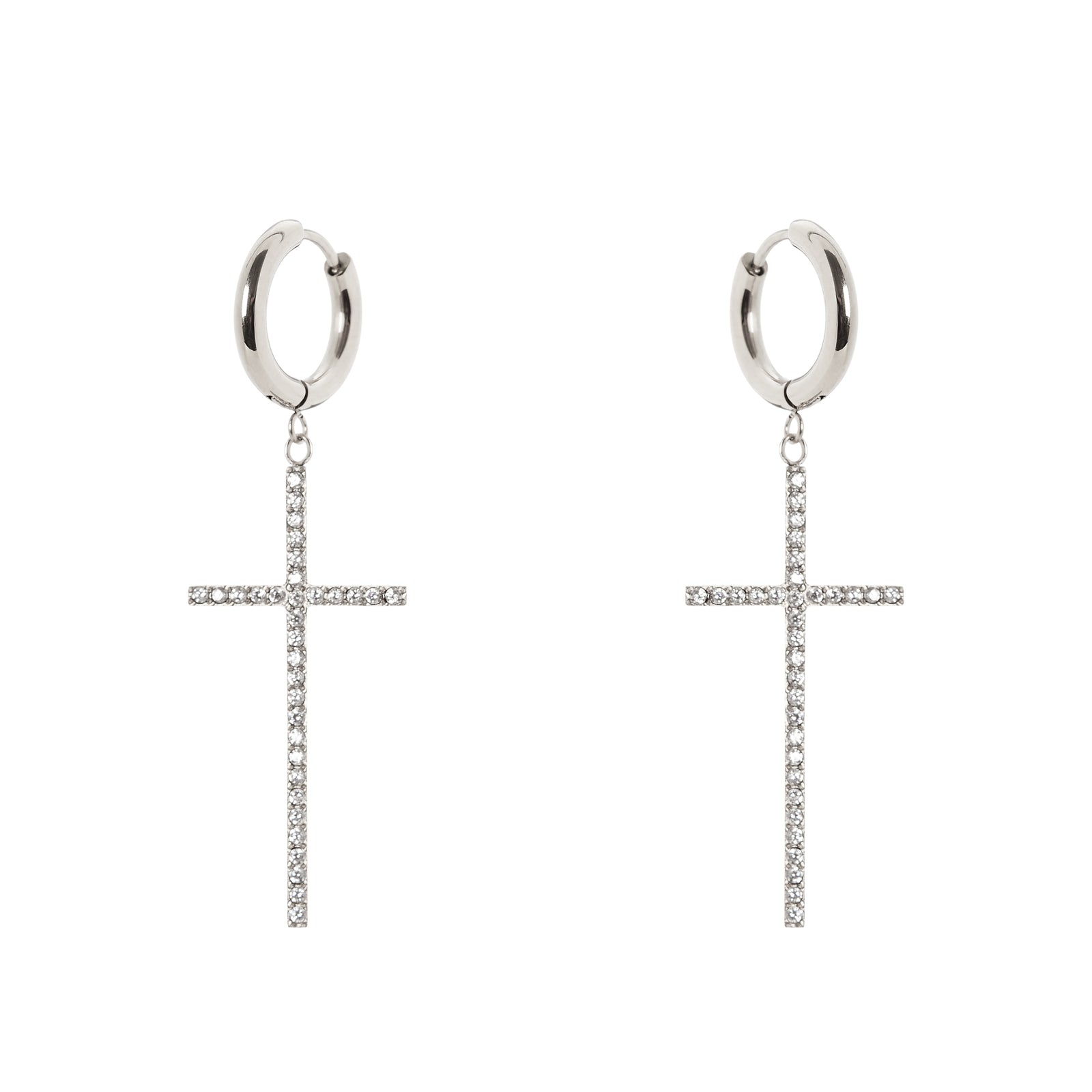 Orecchini cerchietto croce Holy - Argento - Sodini Bijoux