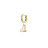 Orecchini con cerchio e pattino Momenti mania - Bianco - Sodini Bijoux
