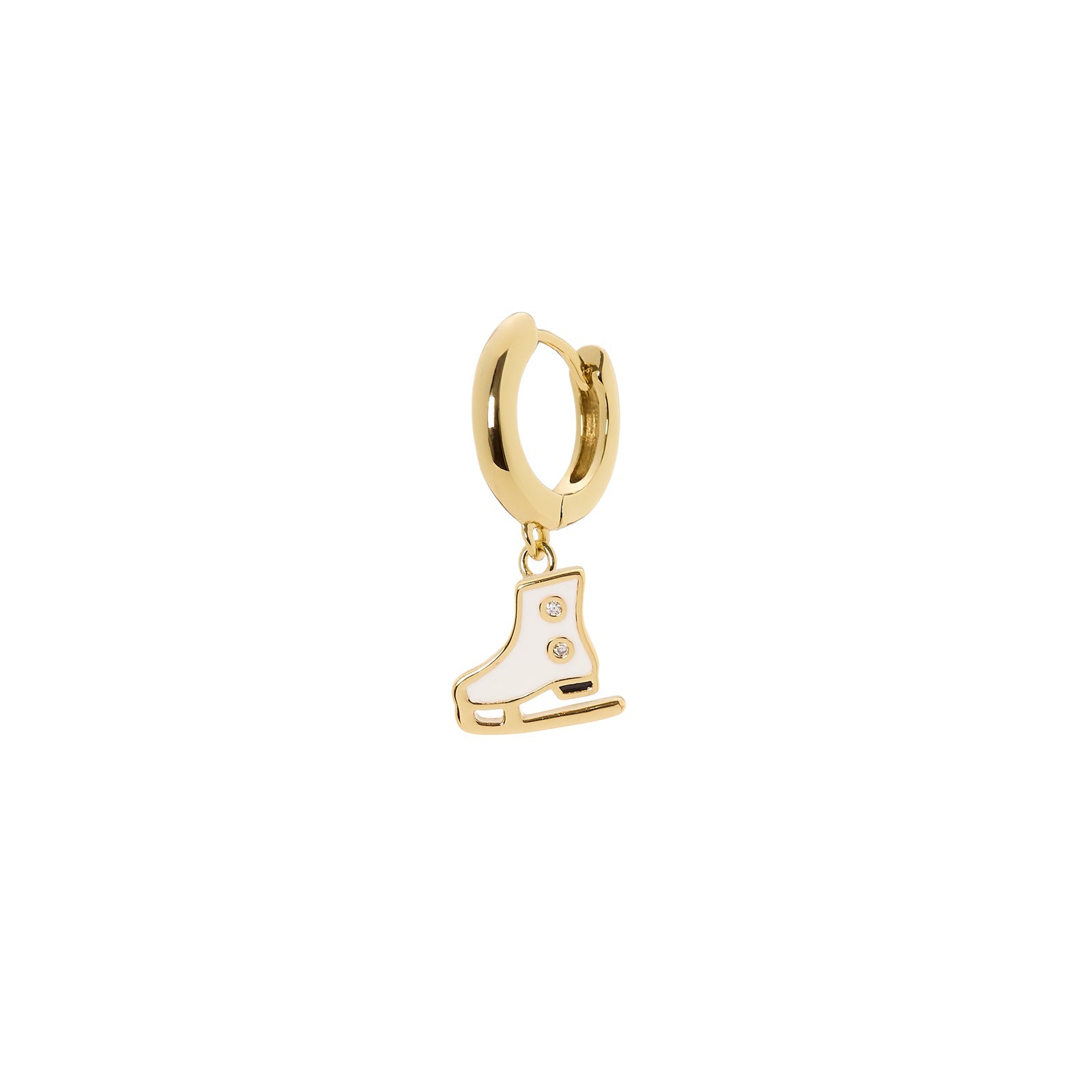 Orecchini con cerchio e pattino Momenti mania - Bianco - Sodini Bijoux