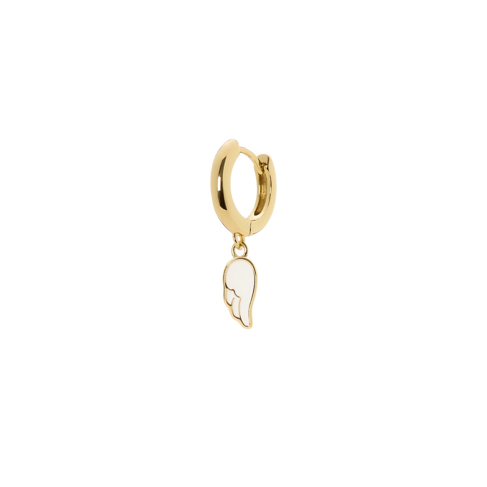 Orecchini con cerchio e ala Momenti mania - Bianco - Sodini Bijoux