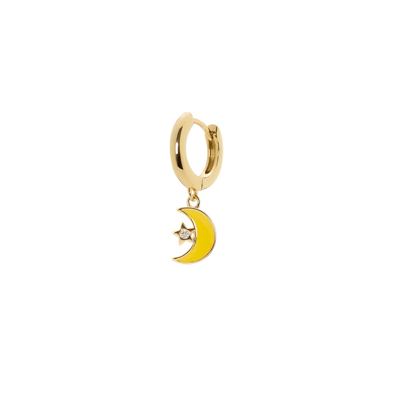 Orecchini con cerchio, luna e stella Momenti mania - Giallo - Sodini Bijoux