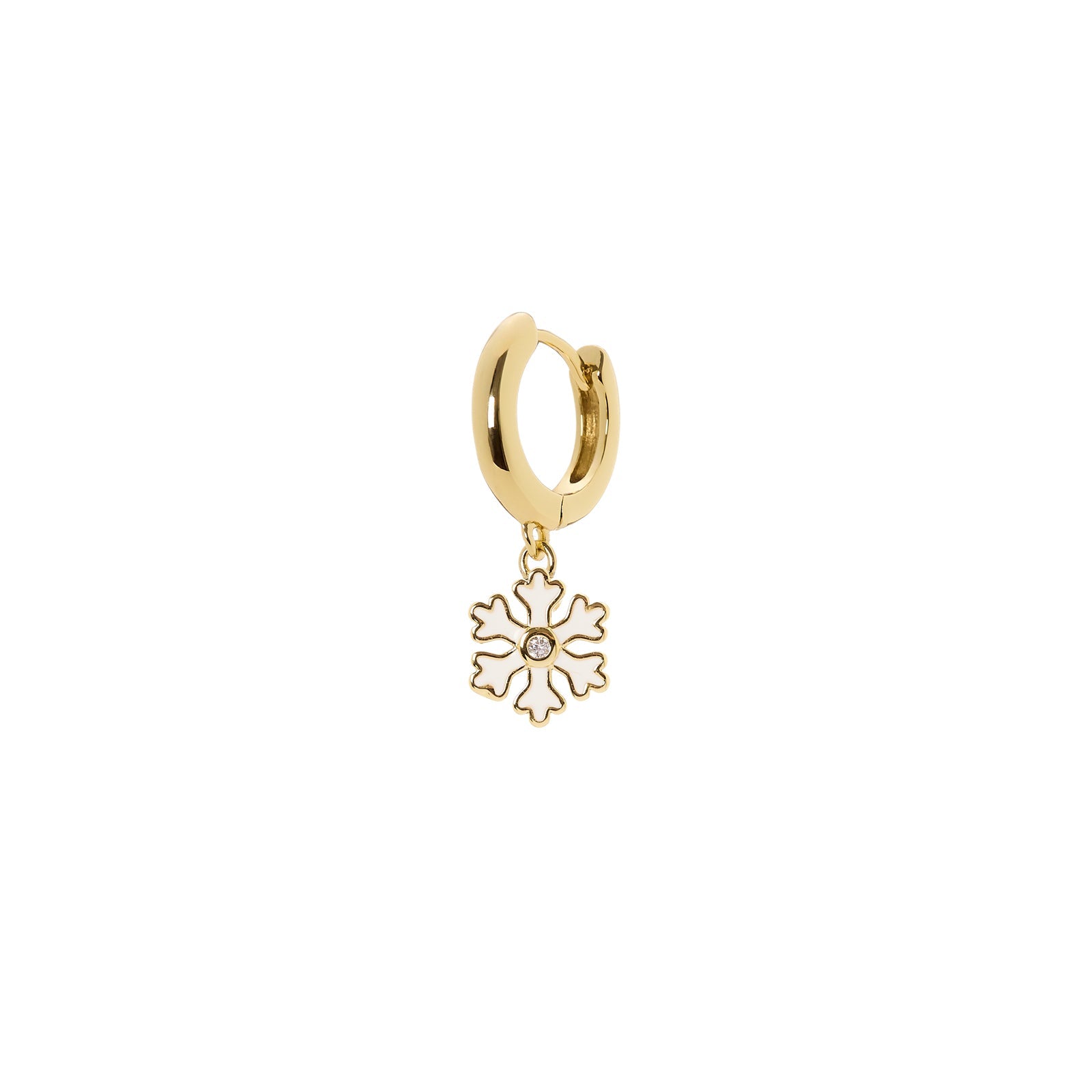 Orecchini con cerchio e fiocco di neve Momenti mania - Bianco - Sodini Bijoux