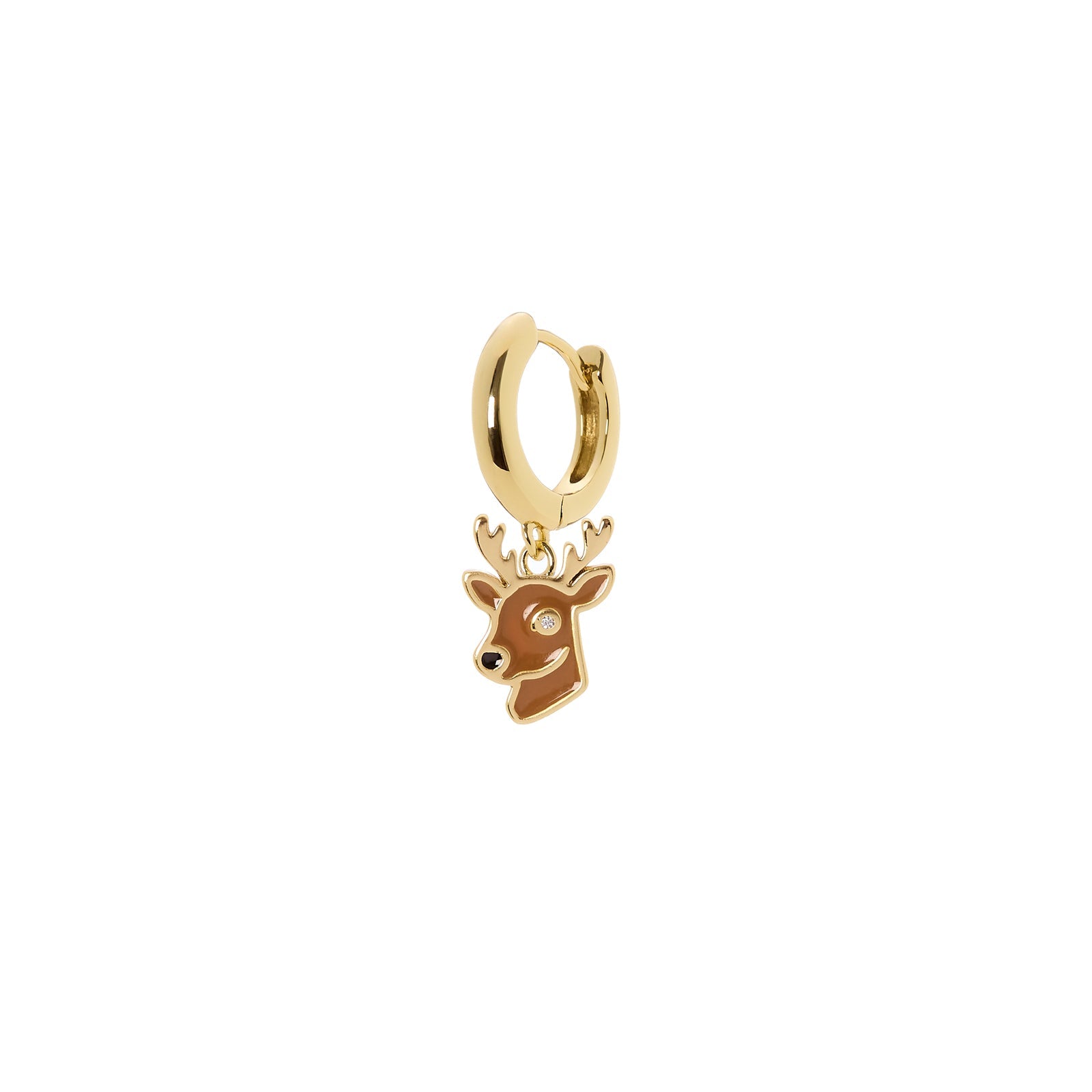 Orecchini con cerchio e renna Momenti mania - Marrone - Sodini Bijoux