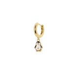 Orecchini con cerchio e pinguino Momenti mania - Bianco e nero - Sodini Bijoux