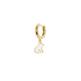 Orecchini con cerchio e orso polare Momenti mania - Bianco - Sodini Bijoux