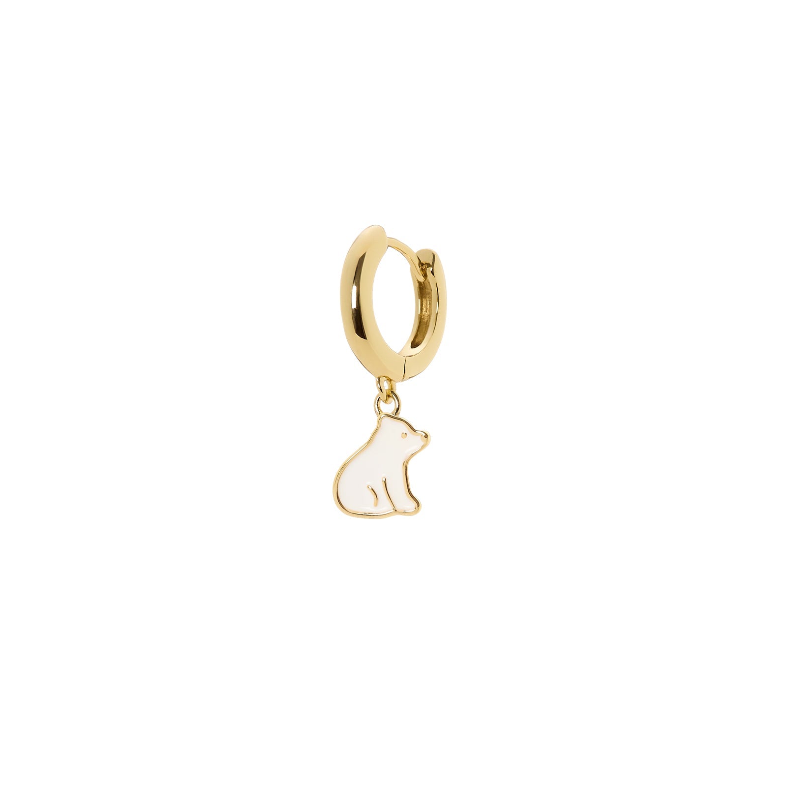 Orecchini con cerchio e orso polare Momenti mania - Bianco - Sodini Bijoux