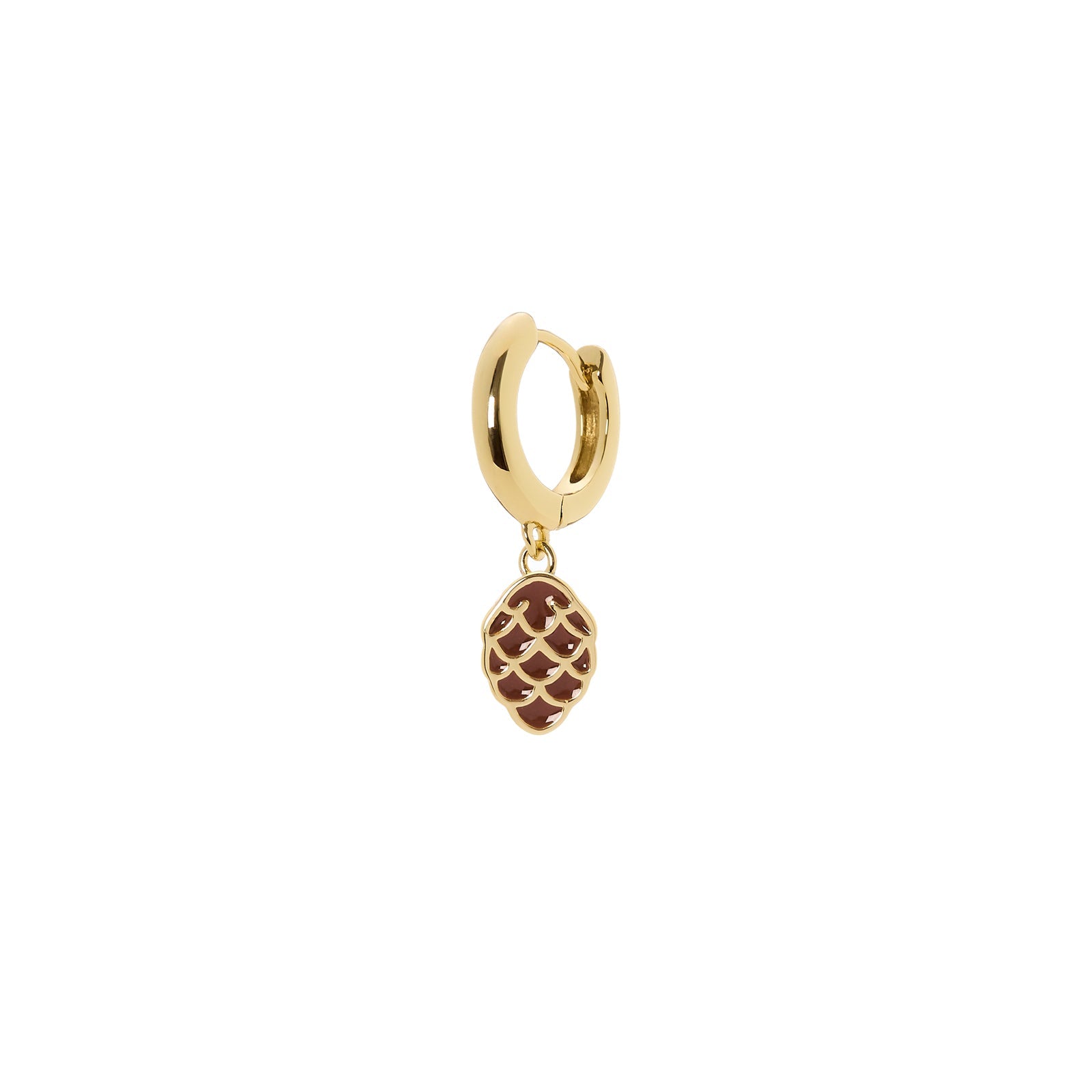 Orecchini con cerchio e pigna Momenti mania - Marrone - Sodini Bijoux