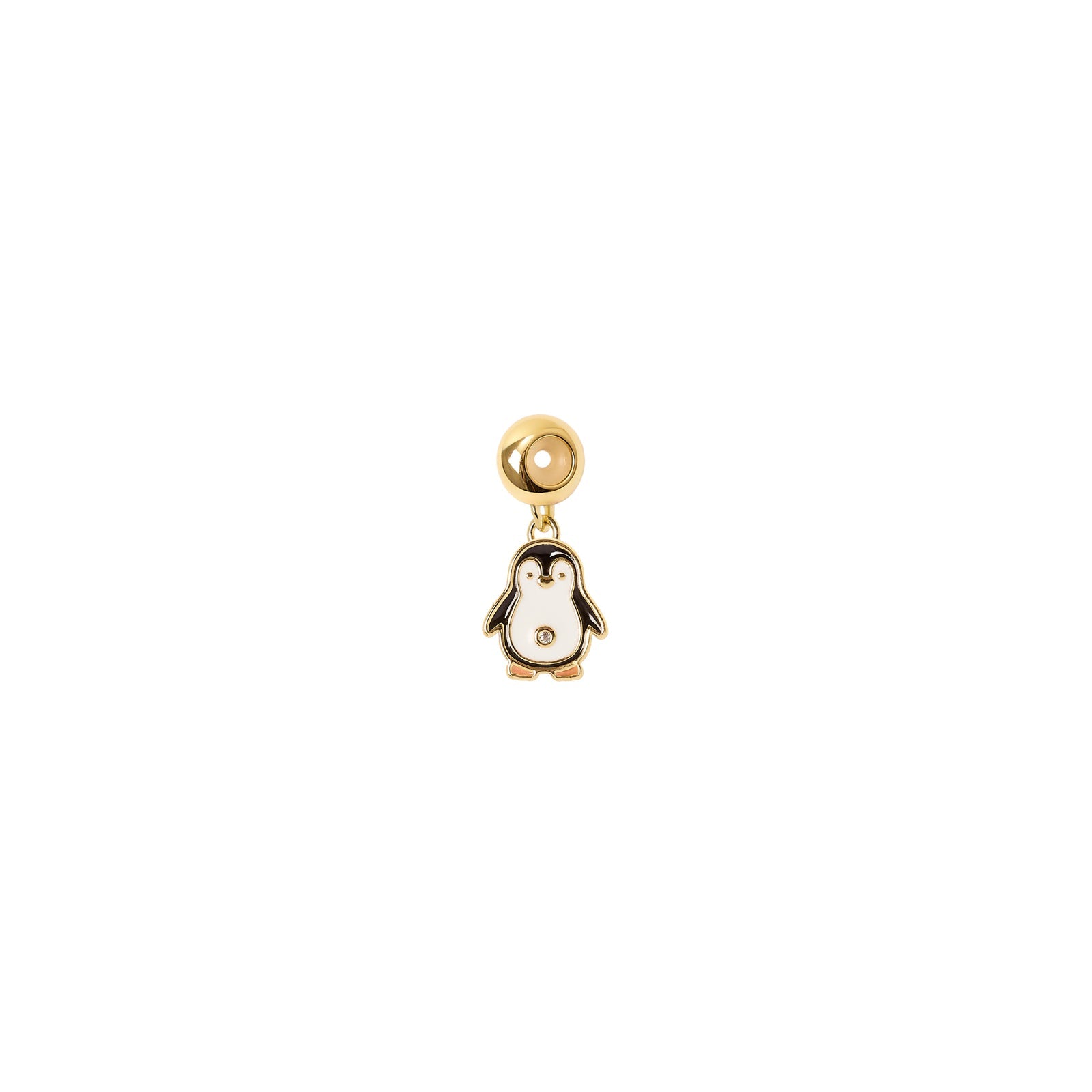 Pendente con pinguino Momenti mania - Bianco e nero - Sodini Bijoux