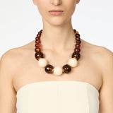 Collana boule degradè Vieste - Avorio e ambra - Sodini Bijoux