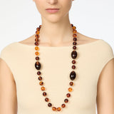 Collana lunga boule elementi ovali Vieste - Ambra - Sodini Bijoux