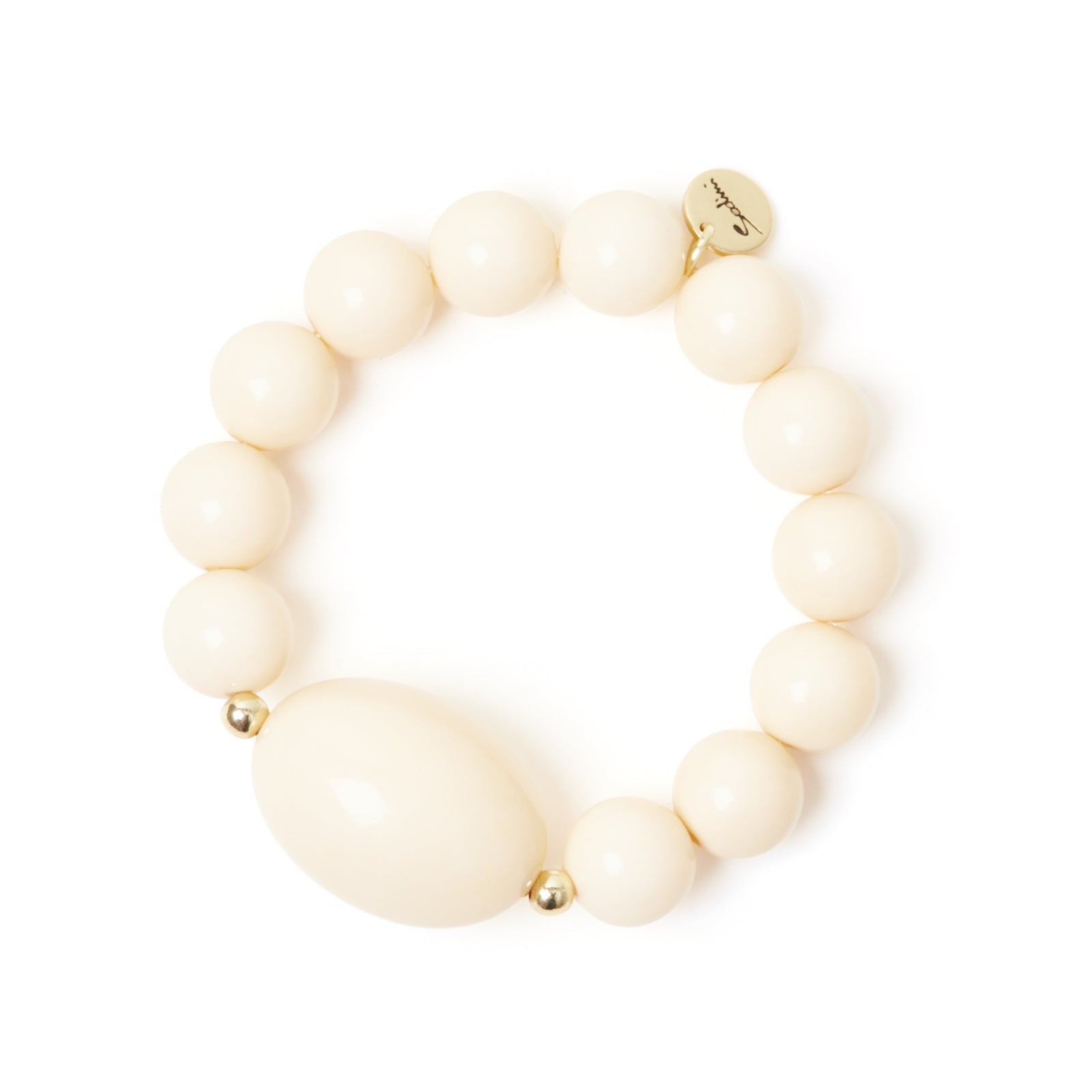 Bracciale elastico grandi boule e ovale Vieste - Avorio - Sodini Bijoux