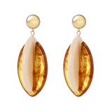 Orecchini a due foglie Vieste - Avorio e ambra - Sodini Bijoux