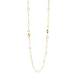 Collana lunga catena, boule ed elementi poliedrici Filicudi - Bianco - Sodini Bijoux