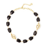 Collana corta ciottoli ed elementi poliedrici Filicudi - Nero - Sodini Bijoux