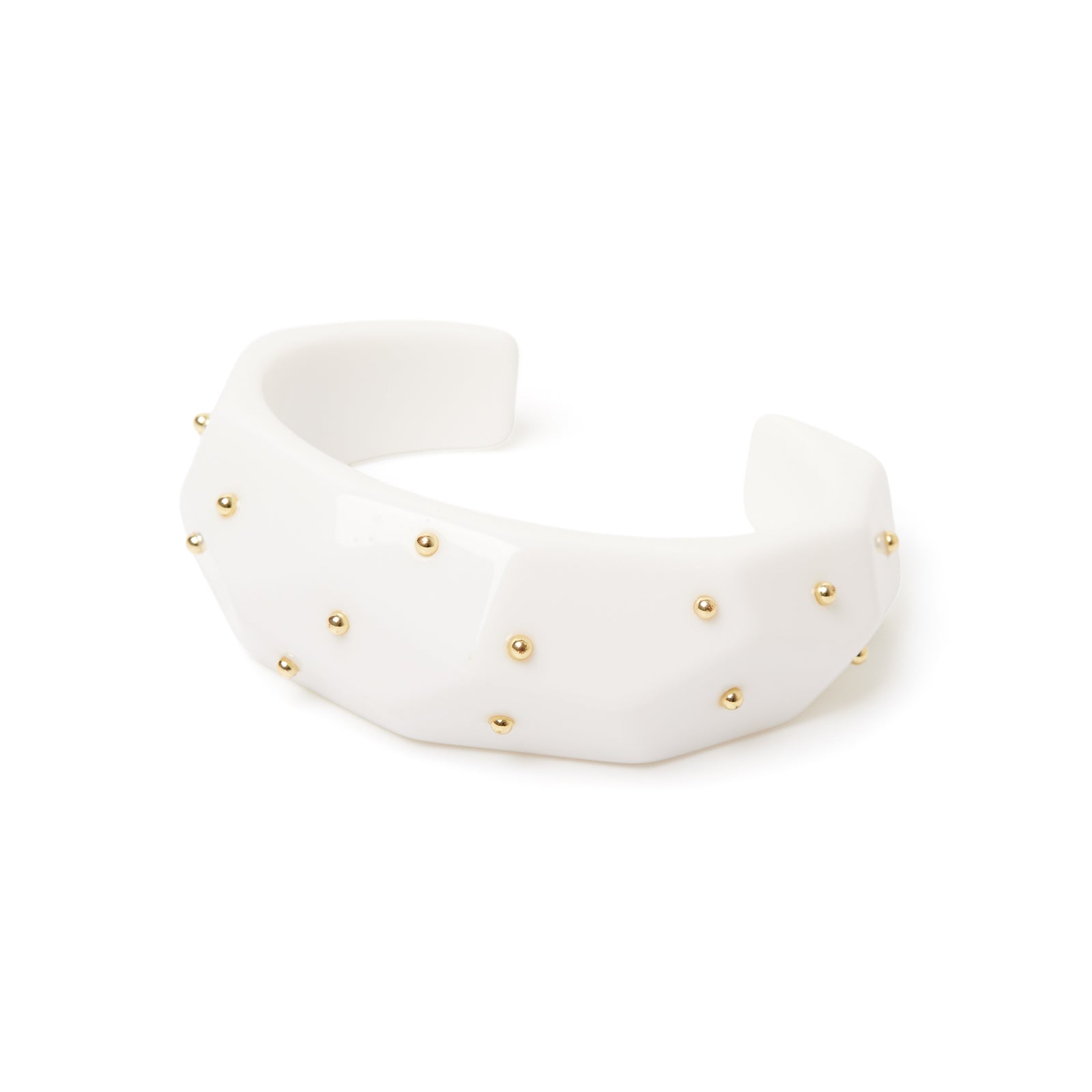 Bracciale rigido superficie poliedrica Filicudi - Bianco - Sodini Bijoux