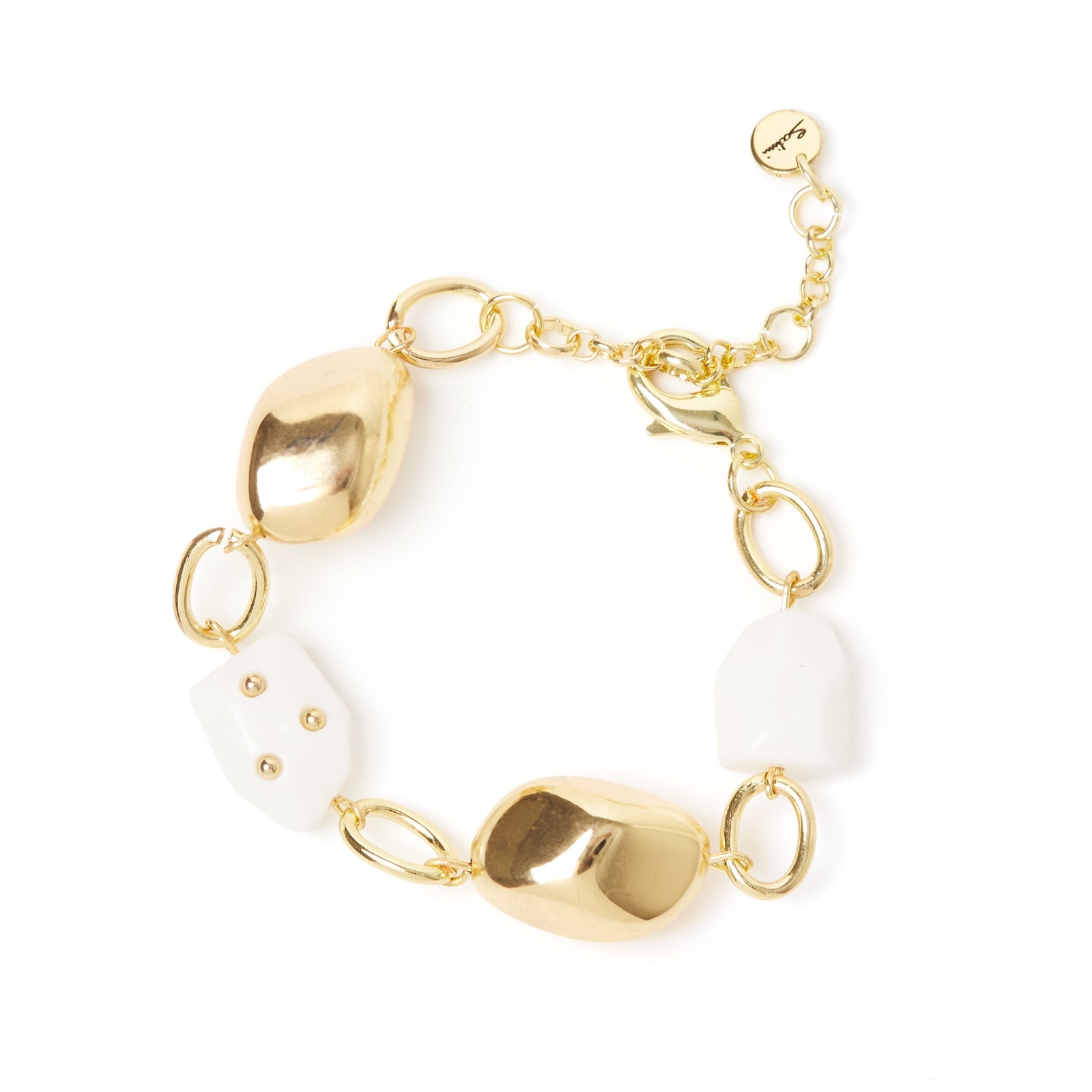 Bracciale grandi elementi incatenati Filicudi - Bianco - Sodini Bijoux