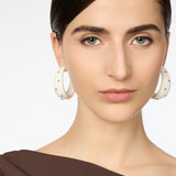 Orecchini cerchio affusolato Filicudi - Bianco - Sodini Bijoux