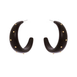 Orecchini cerchio affusolato Filicudi - Nero - Sodini Bijoux