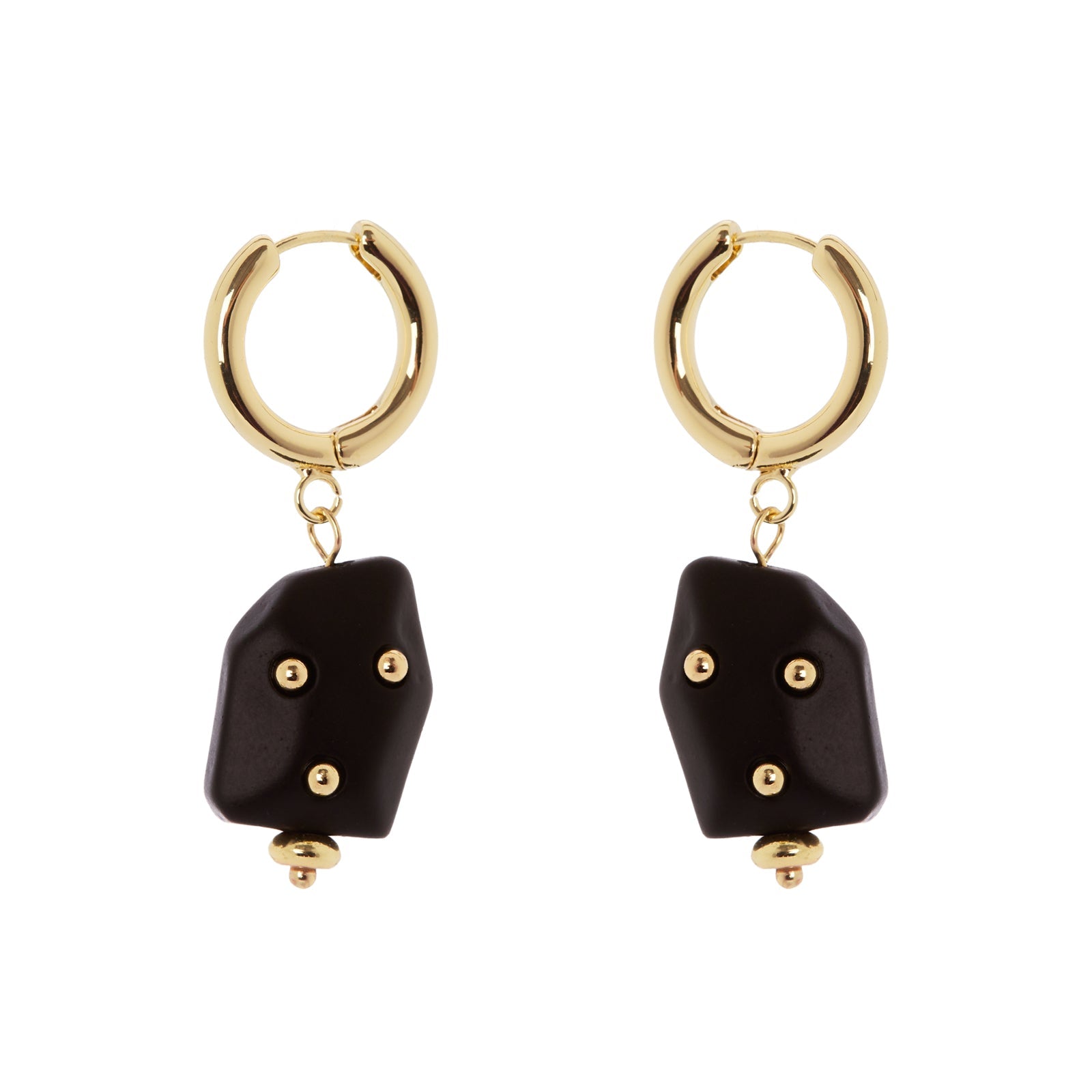 Orecchini cerchio ed elemento pendente Filicudi - Nero - Sodini Bijoux