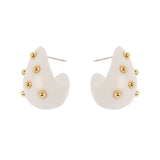 Orecchini a cerchio bombato Filicudi - Bianco - Sodini Bijoux