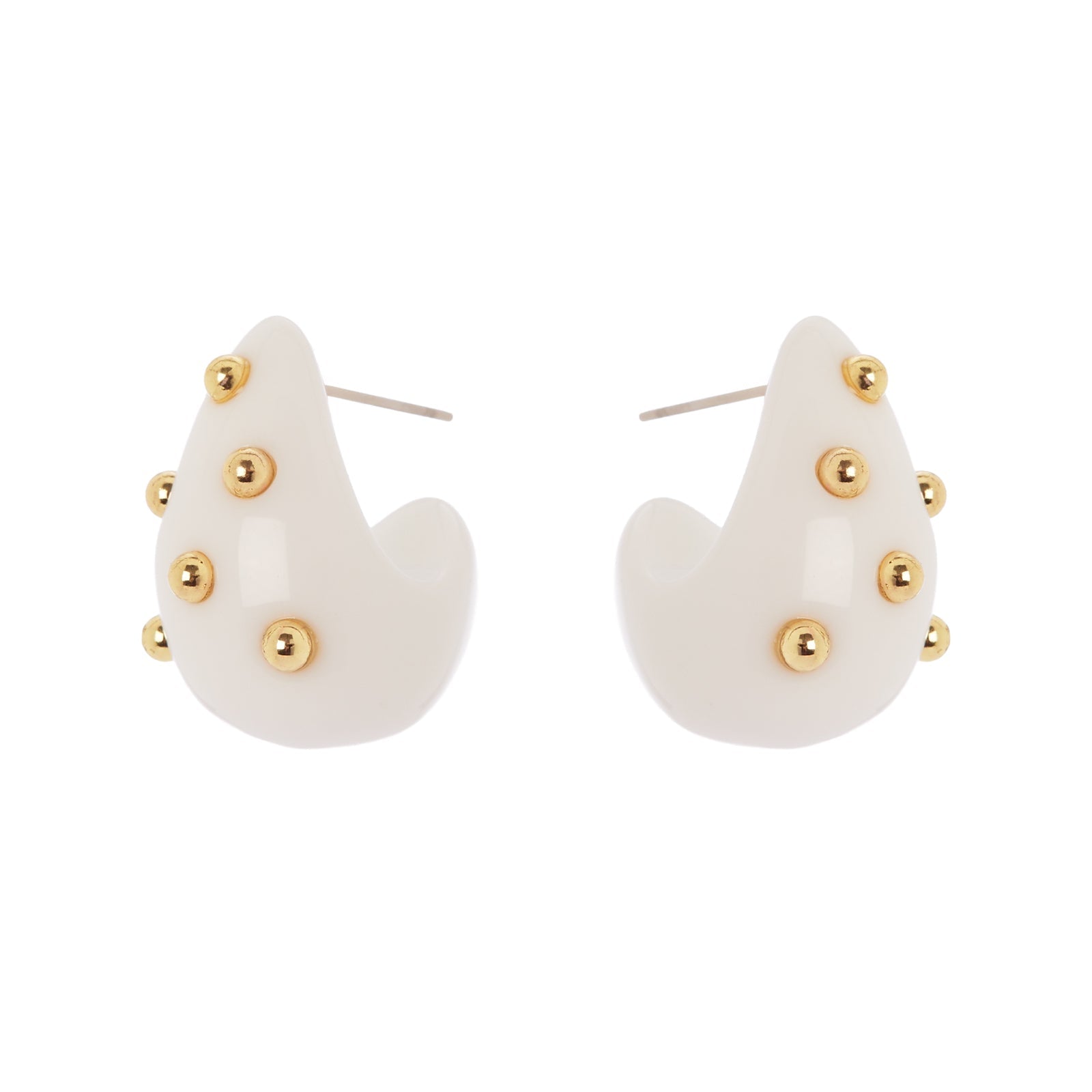 Orecchini a cerchio bombato Filicudi - Bianco - Sodini Bijoux