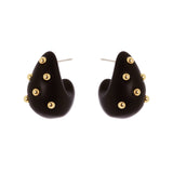 Orecchini a cerchio bombato Filicudi - Nero - Sodini Bijoux