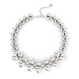 Short necklace with two sized metal gems Cocoon - Silver - Sodini Bijoux