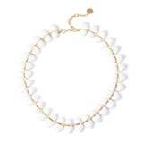 Short necklace with double Cocoon strand - White - Sodini Bijoux